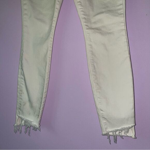 Mother Size 26 The Looker Ankle Step Fray in Cream Puffs White Skinny Jean - Picture 4 of 11